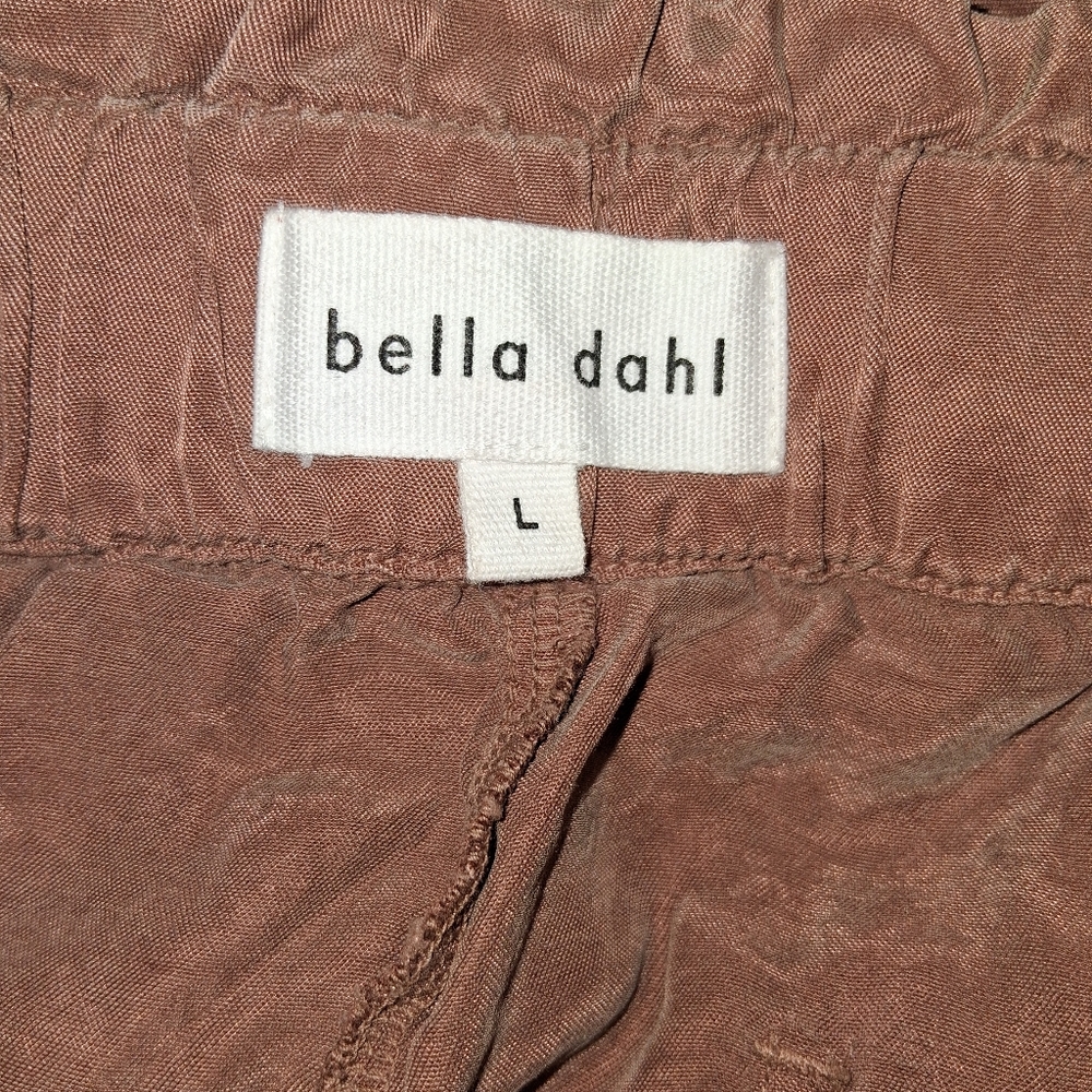 Bella Dahl Echo High Waisted Seam Pant Cargo Wide Leg Paradise Brown Size Large - Picture 7 of 8